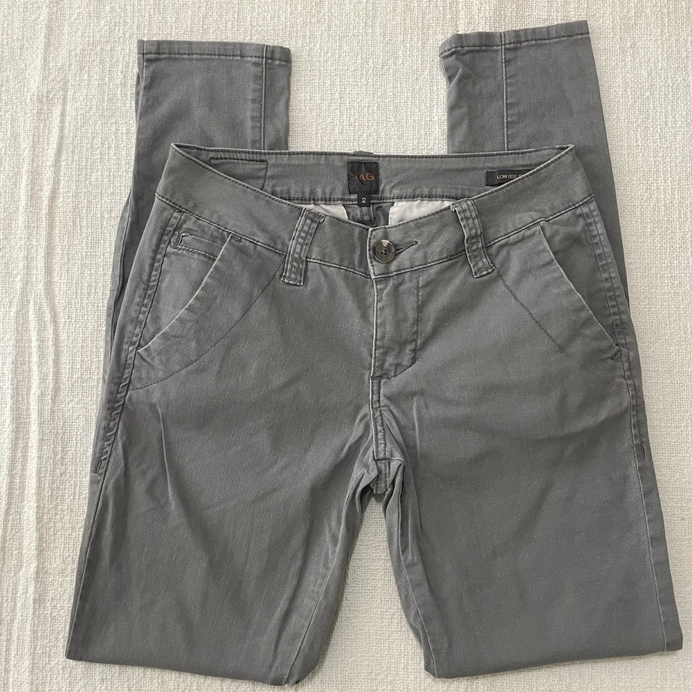 Jag‎ Jeans Women's 2 Low Rise Slim Leg Gray Stretch Pants Classic Preppy